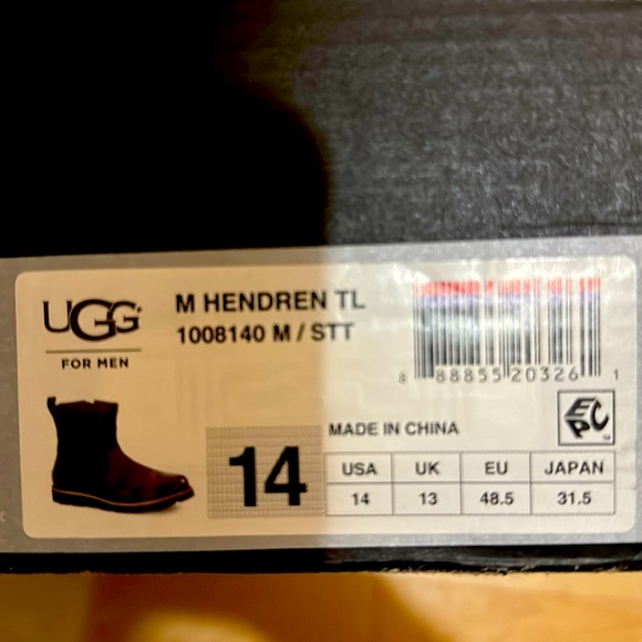 UGG Hendren Chocolate Leather and Suede Waterproof boots (NEW). Men size 14. - Picture 4 of 5